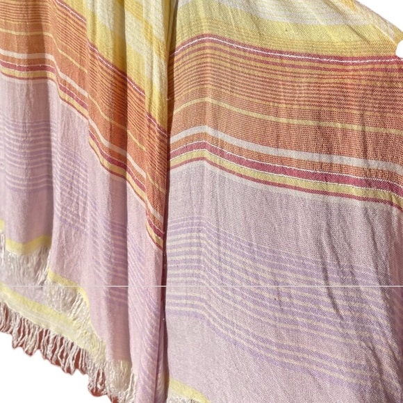 Latarte Sunset Hued Maxi Dress with Raw edged Uneven Hemline - Picture 5 of 7